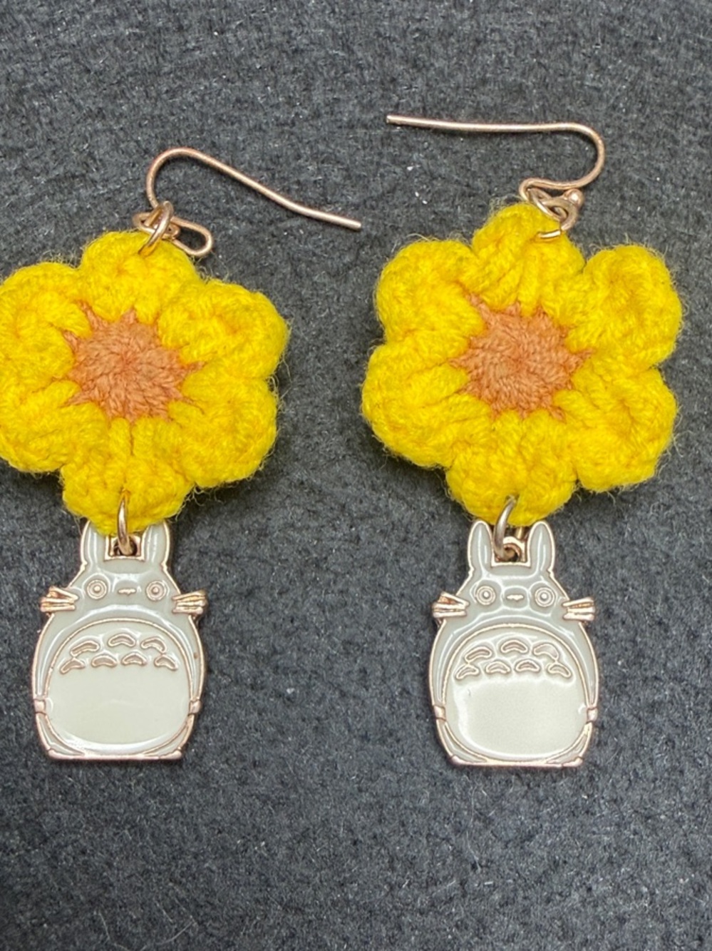 Studio Ghibli My Neighbor Totoro Crochet Flower Drop Earrings